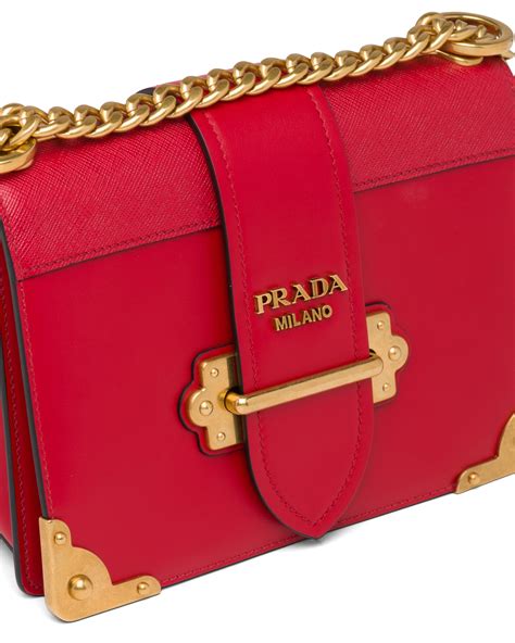 prada cahier leather shoulder bag pink|Prada outlet shoulder.